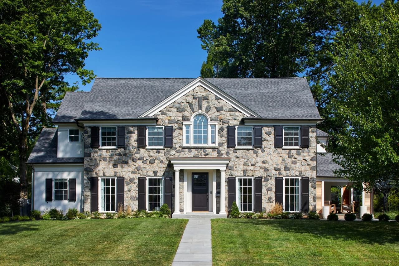 Front exterior of an addition and whole-home renovation in Westfield, NJ